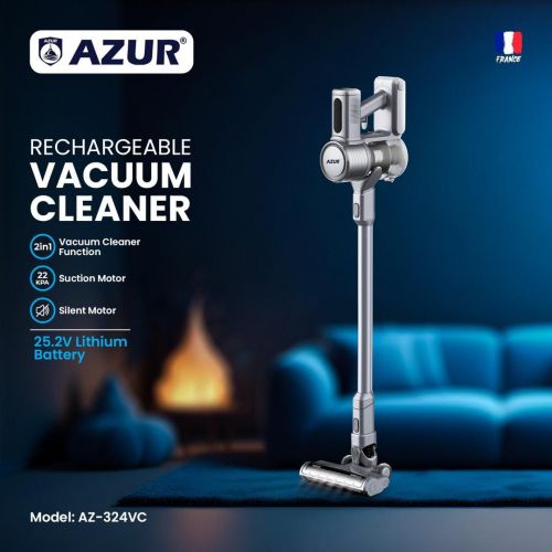 گچین مال  - جارو شارژی AZUR مدل AZ-324VC - باتری 25.2 ولت، مکش 22Kpa و فیلتر چرخشی پیشرفته